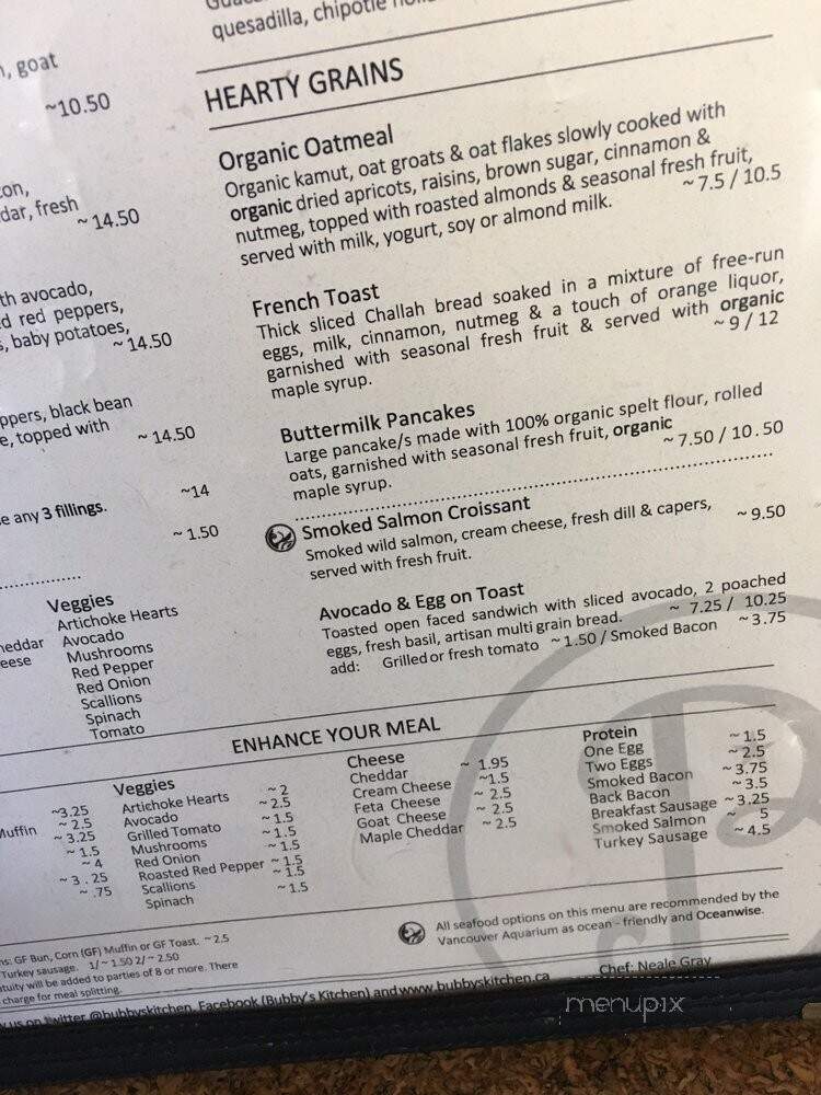 Bubby Rose's Bakery & Cafe - Victoria, BC menu_pic