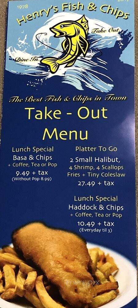 Henry's Fish & Chips - Brampton, ON menu_pic
