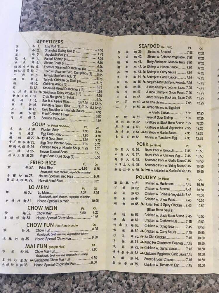 Sunny Chinese Restaurant - Toronto, ON menu_pic