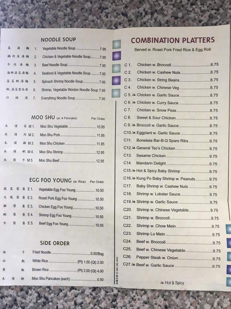 Sunny Chinese Restaurant - Toronto, ON menu_pic
