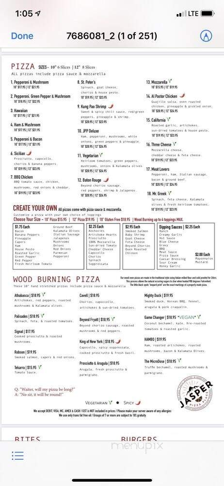 Jasper Pizza Place - Jasper, AB menu_pic