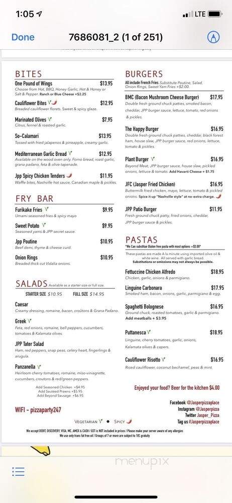 Jasper Pizza Place - Jasper, AB menu_pic