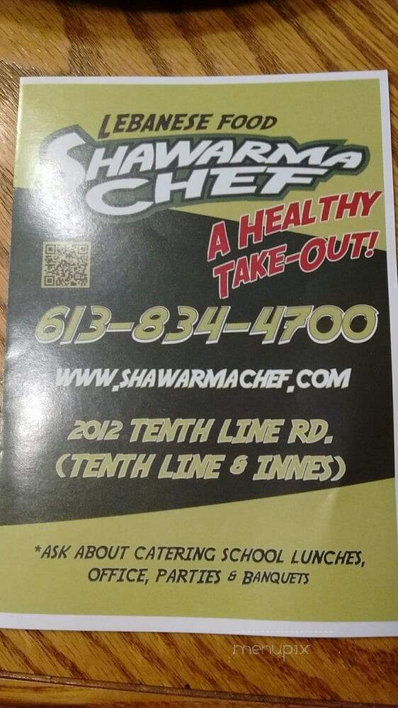 Shawarma Chef - Ottawa, ON menu_pic