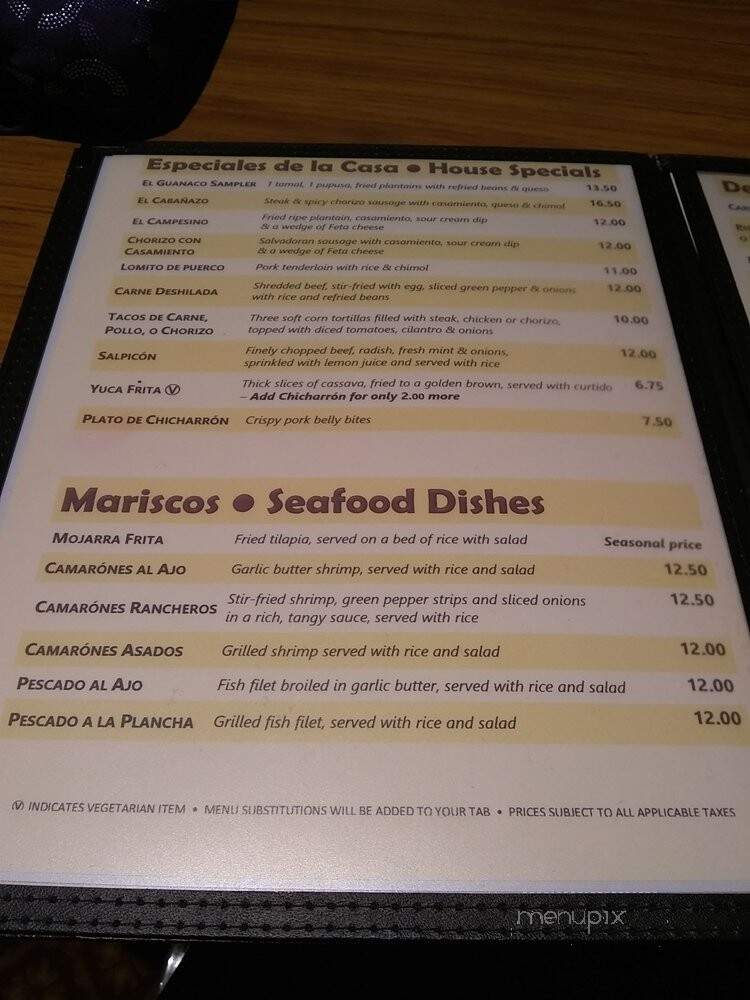 Cabana Restaurant La - Ottawa, ON menu_pic