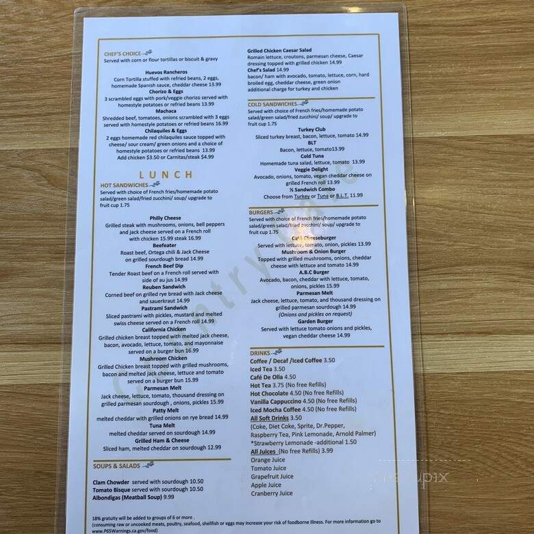 Country Cafe - Summerland, BC menu_pic