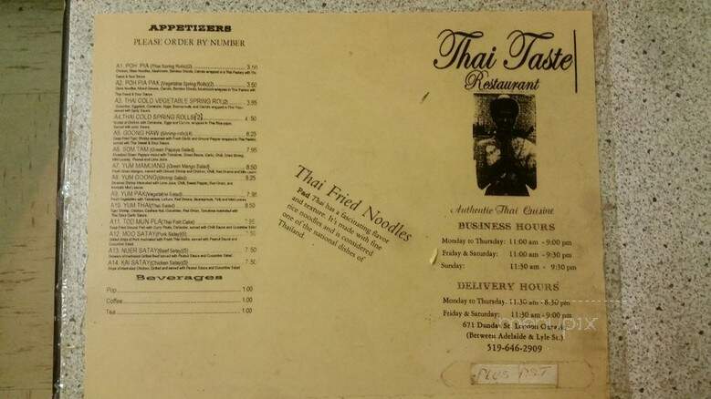 Thai Taste - London, ON menu_pic