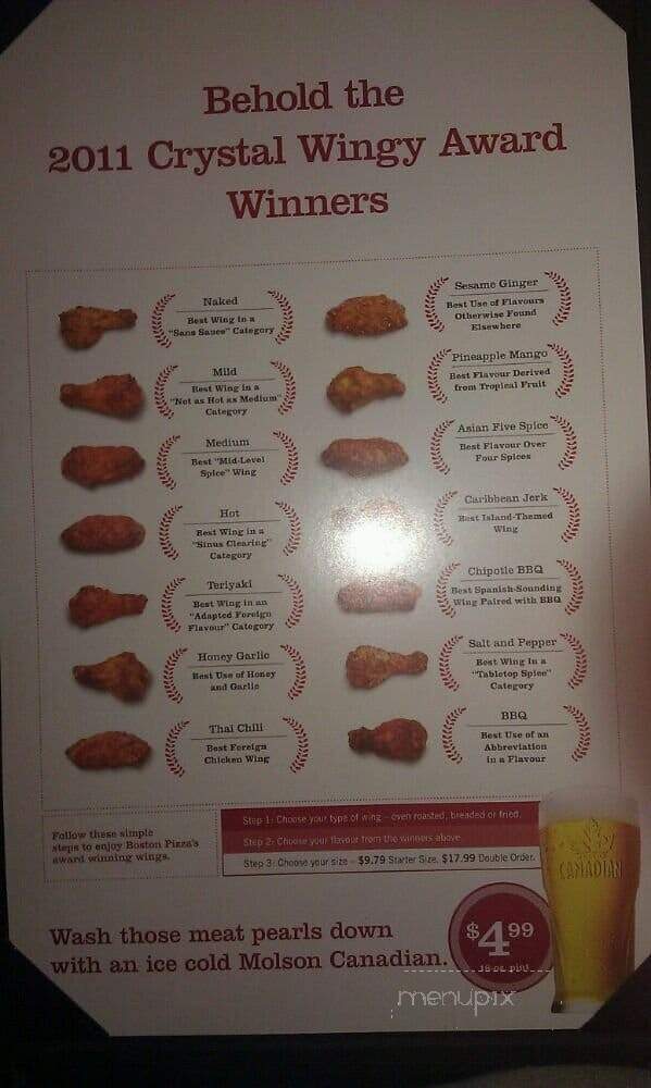 Boston Pizza - Ottawa, ON menu_pic