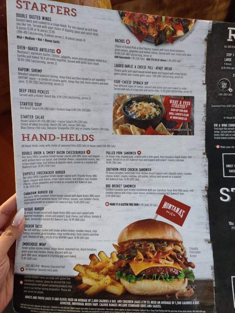Montana's Cookhouse Bar & Grill - Toronto, ON menu_pic