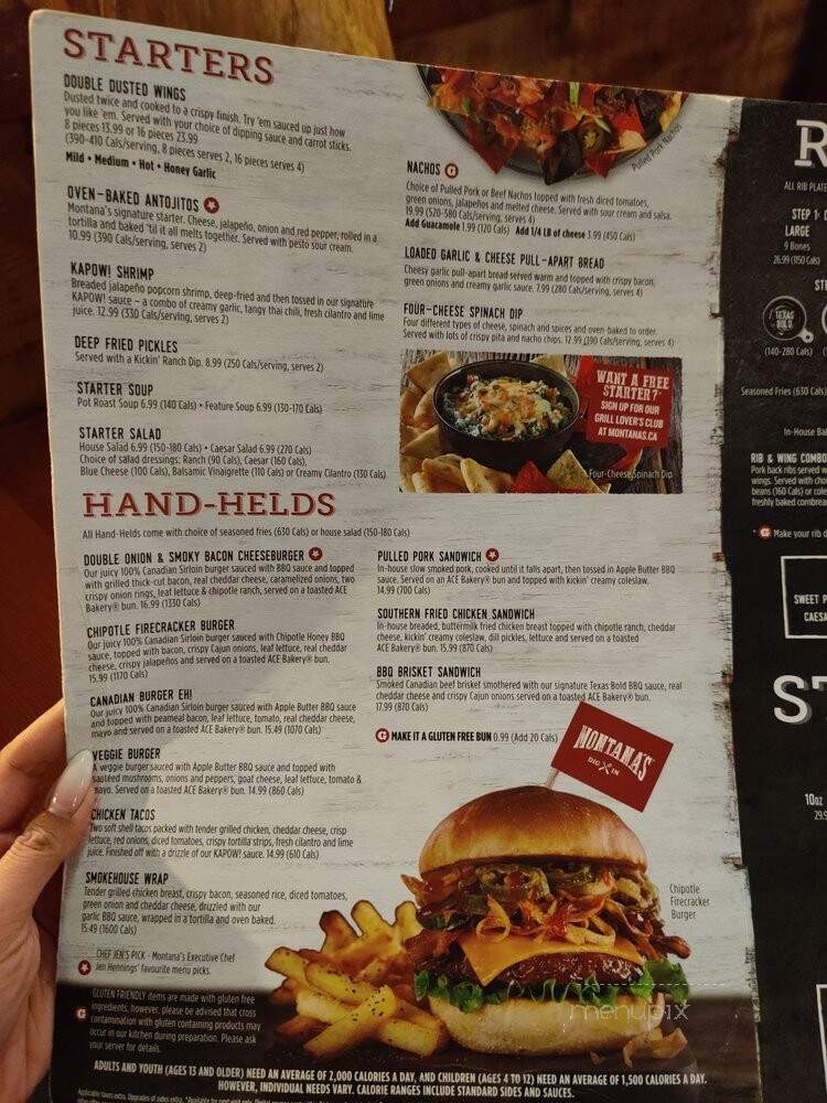 Montana's Cookhouse Bar & Grill - Toronto, ON menu_pic