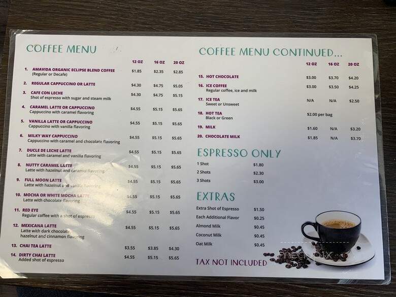 Sunrise Bakery & Coffee Shop - Glenavon, SK menu_pic