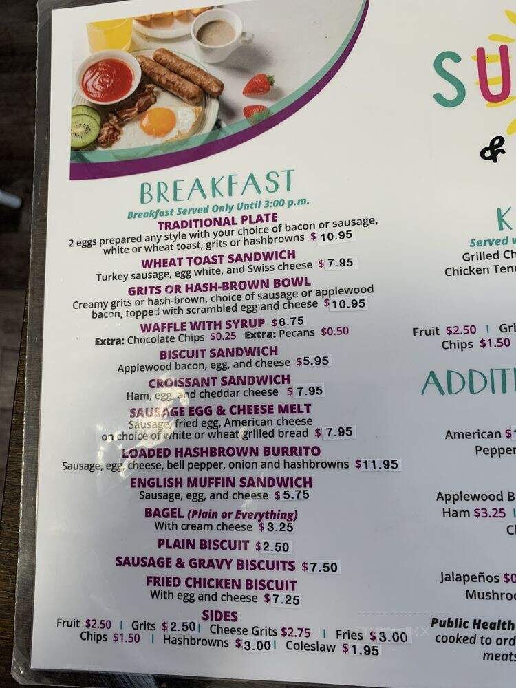 Sunrise Bakery & Coffee Shop - Glenavon, SK menu_pic