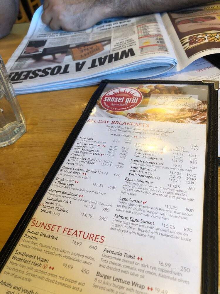 Sunset Grill - Vaughan, ON menu_pic