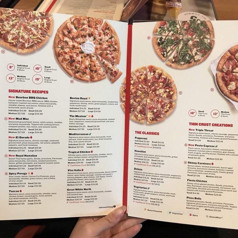 Boston Pizza - Langley, BC menu_pic
