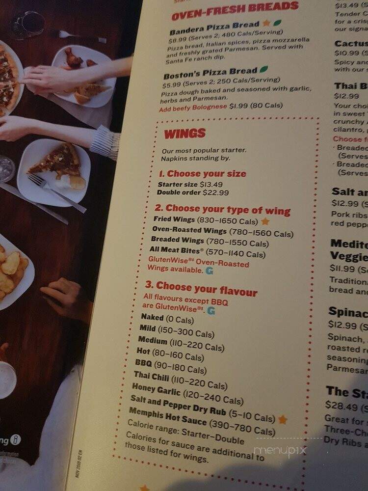 Boston Pizza - Barrie, ON menu_pic