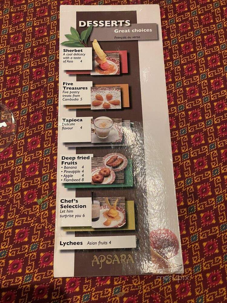 Le Restaurant Apsara - Quebec, QC menu_pic