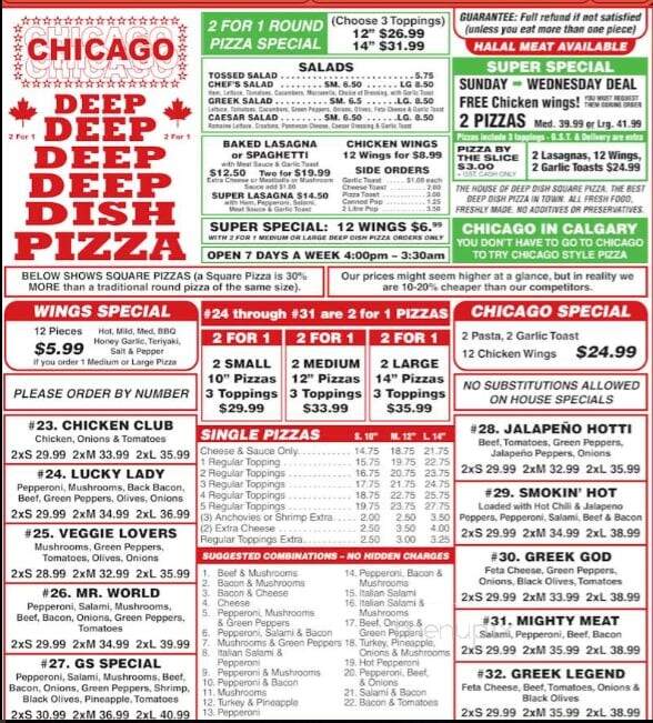 Chicago Deep Dish Pizza - Calgary, AB