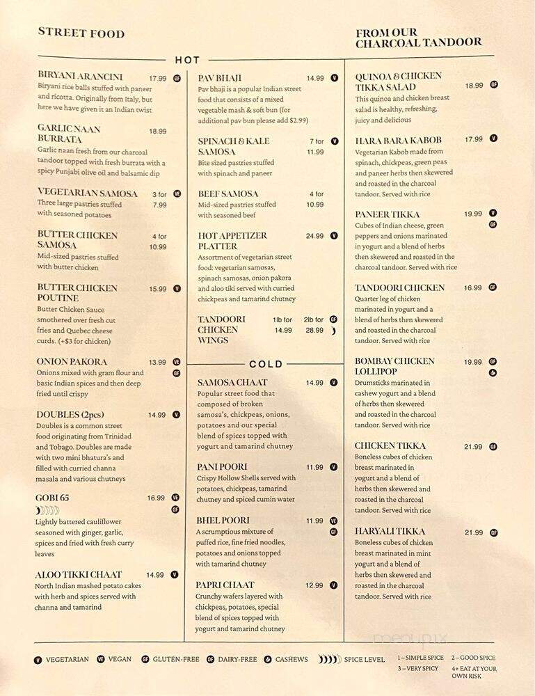 Bombay Bhel Restaurant - Markham, ON menu_pic