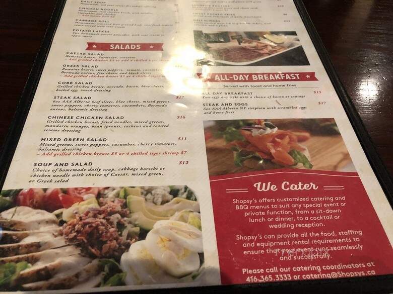 Shopsy's Deli Restaurant & Take-Out - Streetsville, ON menu_pic
