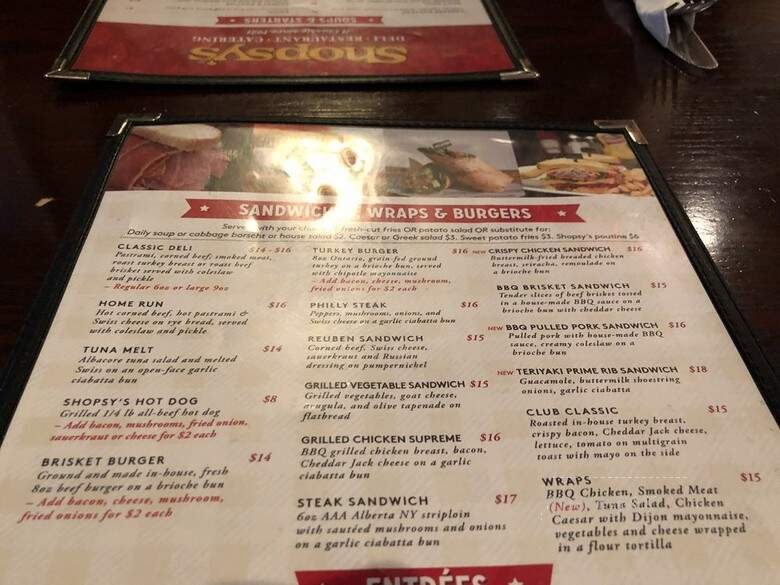 Shopsy's Deli Restaurant & Take-Out - Streetsville, ON menu_pic