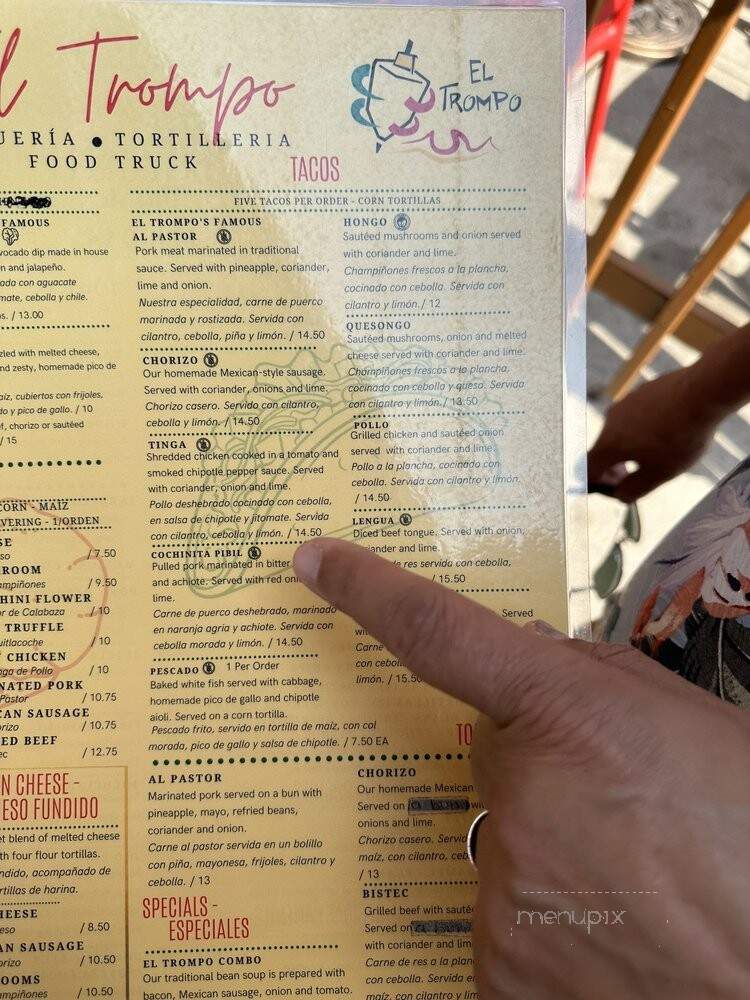 El Trompo Taco Bar - Toronto, ON menu_pic