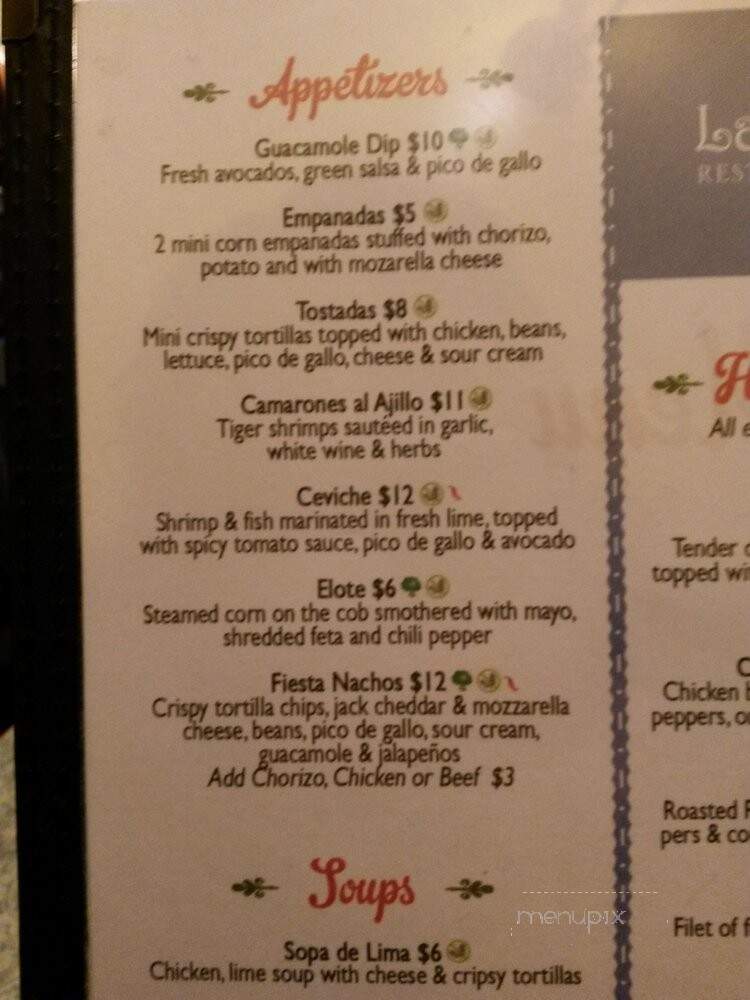 La Mexicana Restaurant - Toronto, ON menu_pic