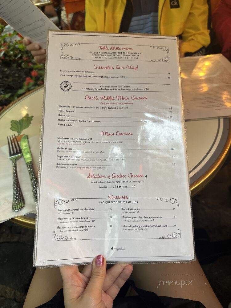 Le Lapin Saute - Quebec, QC menu_pic