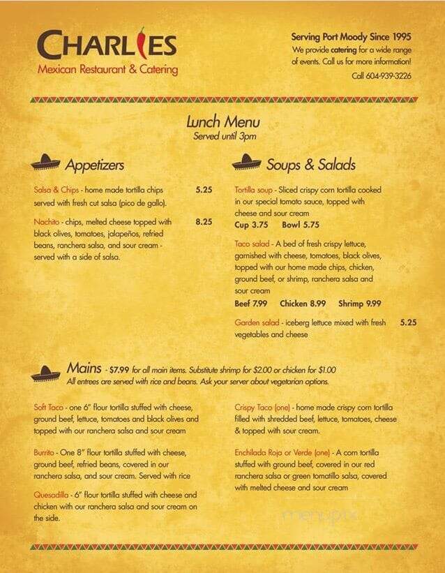 Charlie's Cafe - Port Moody, BC menu_pic