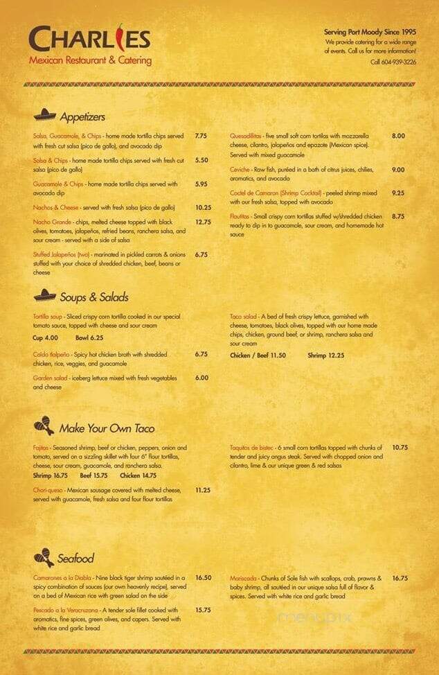 Charlie's Cafe - Port Moody, BC menu_pic