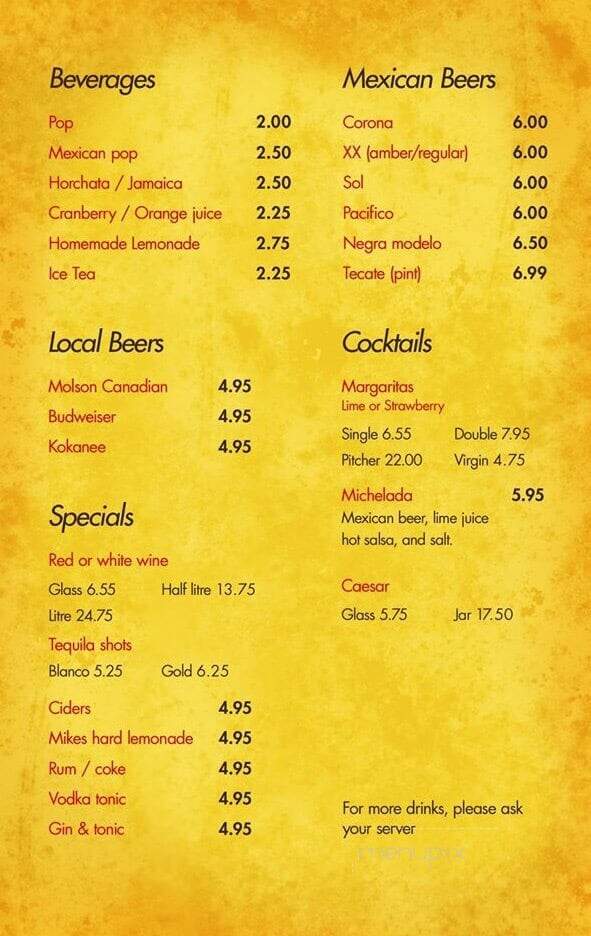 Charlie's Cafe - Port Moody, BC menu_pic