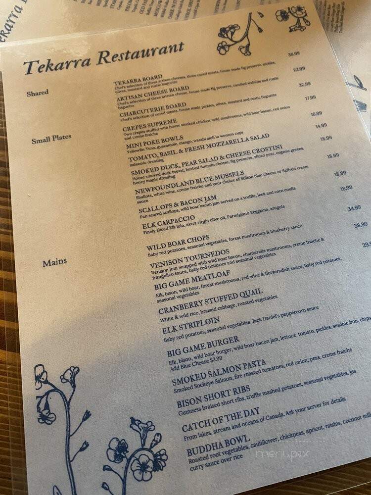 Tekarra Restaurant - Jasper, AB menu_pic
