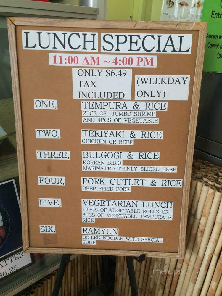 Take Sushi - Newmarket, ON menu_pic