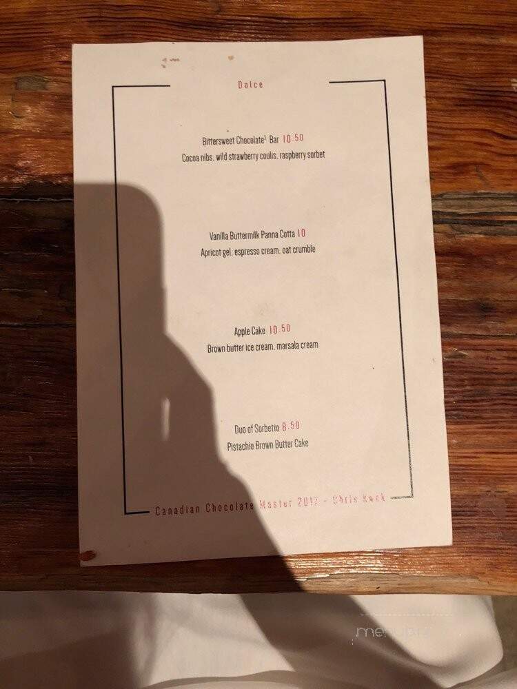 Archeo Trattoria - Toronto, ON menu_pic