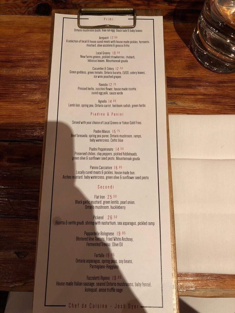 Archeo Trattoria - Toronto, ON menu_pic