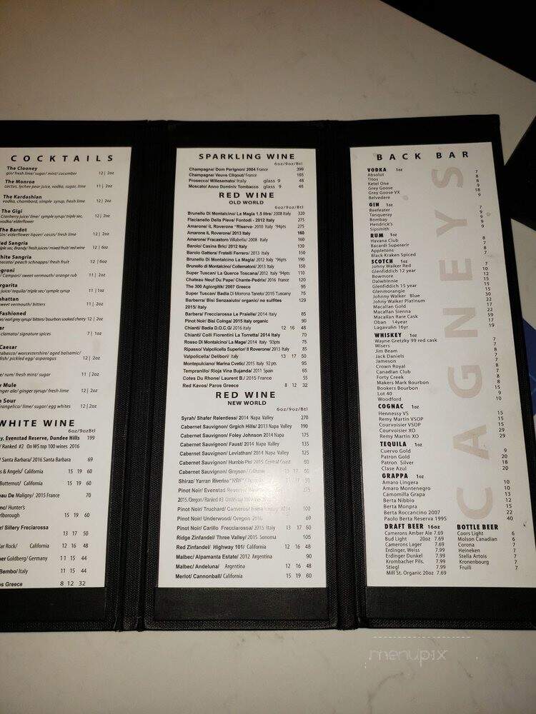 Cagney's Restaurant - Mississauga, ON menu_pic