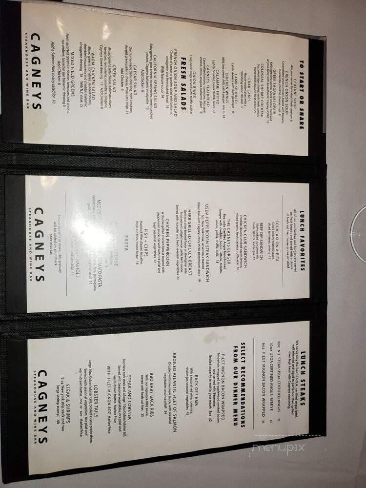 Cagney's Restaurant - Mississauga, ON menu_pic