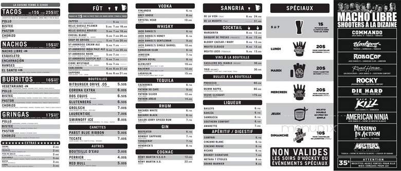 Nacho Libre - Montreal, QC menu_pic