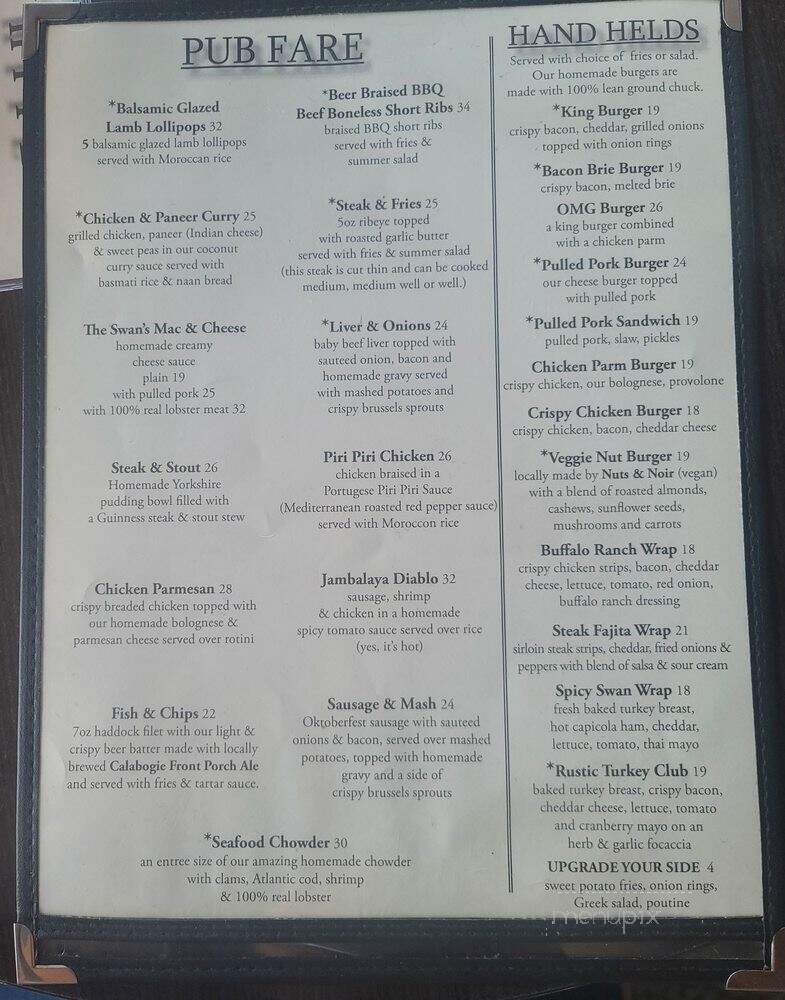 Swan On The Rideau - Manotick, ON menu_pic