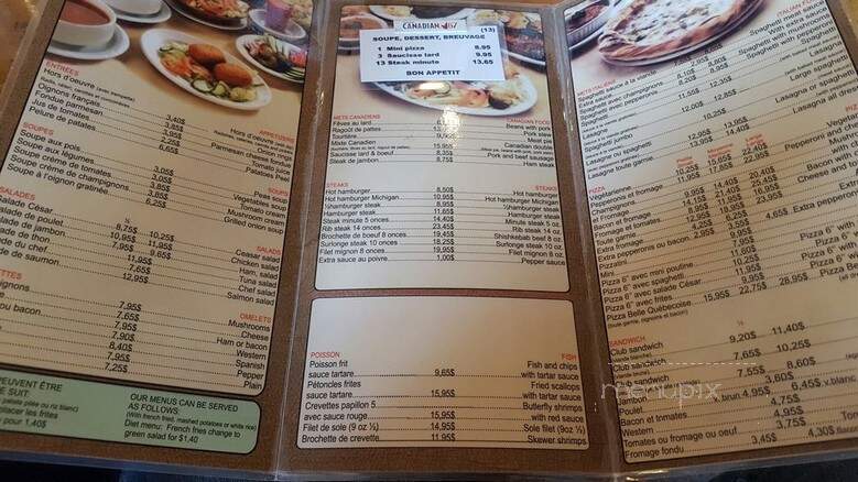 Restaurant La Belle Quebecoise - Sainte-Anne-Du-Sault, QC menu_pic