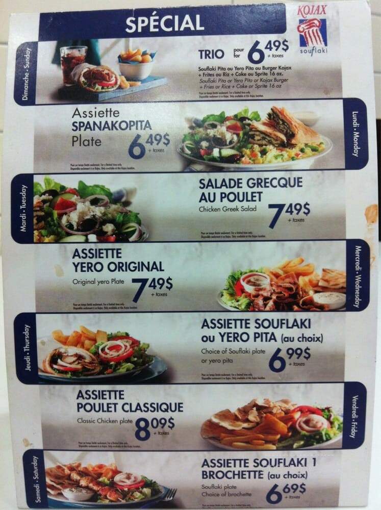 Kojax Souflaki - Montreal, QC menu_pic