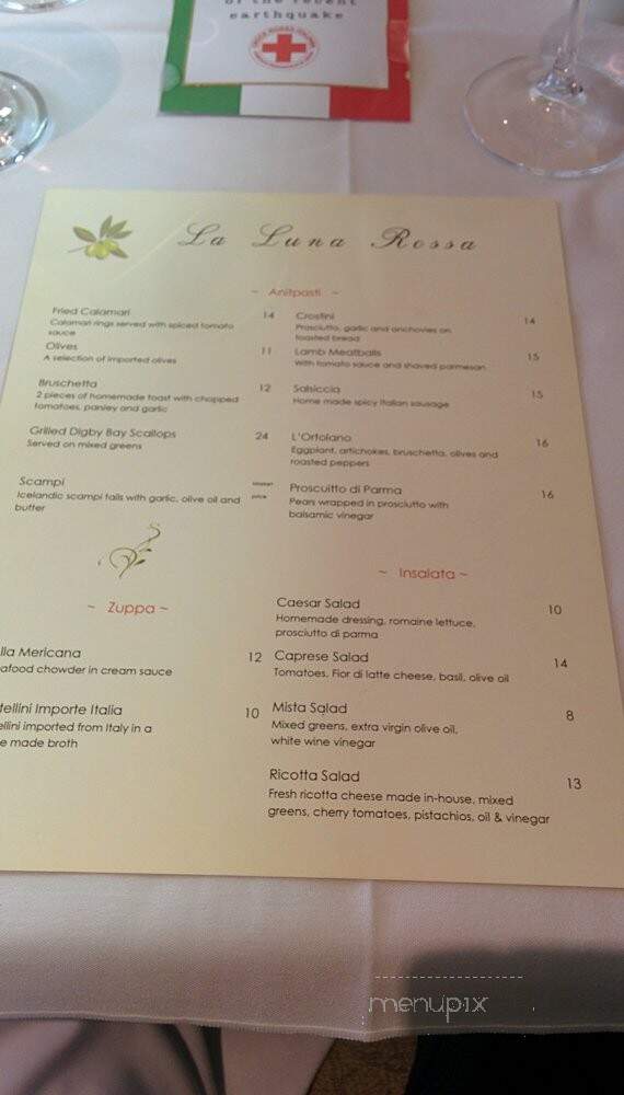 La Luna Rossa Ristorante - Calgary, AB menu_pic