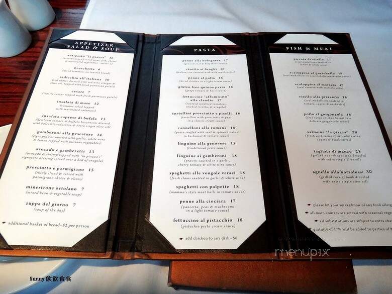 Dario's La Piazza - Vancouver, BC menu_pic