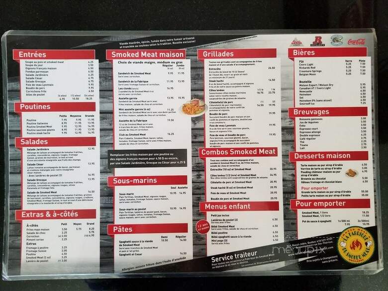 La Fabrique Du Smoked Meat - Quebec, QC menu_pic