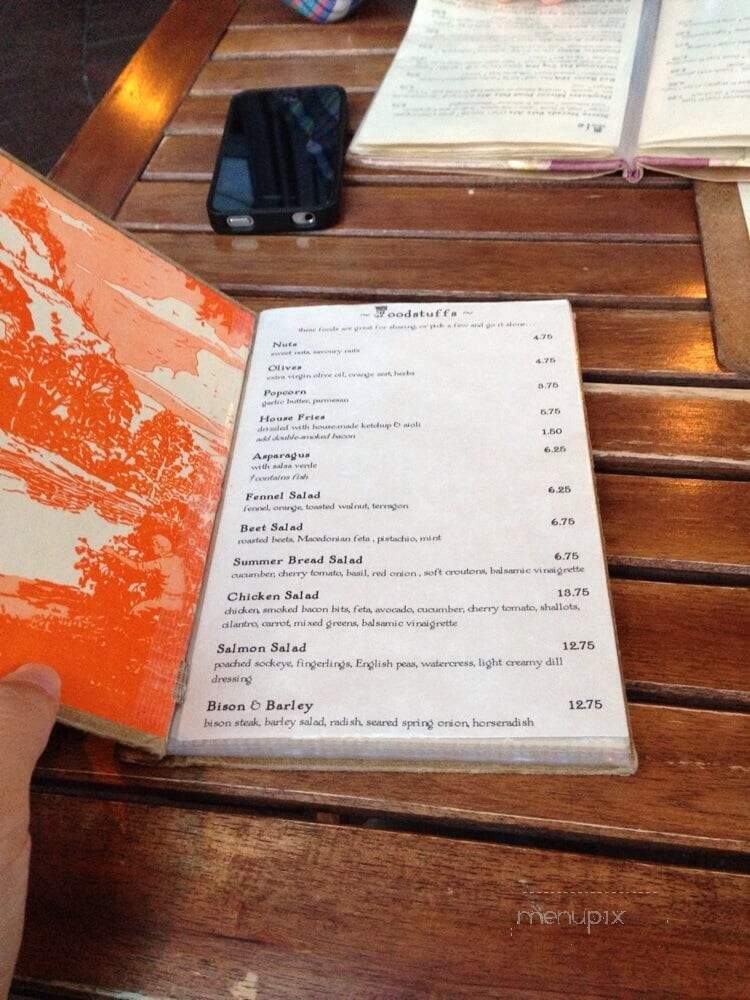 Six Acres - Vancouver, BC menu_pic
