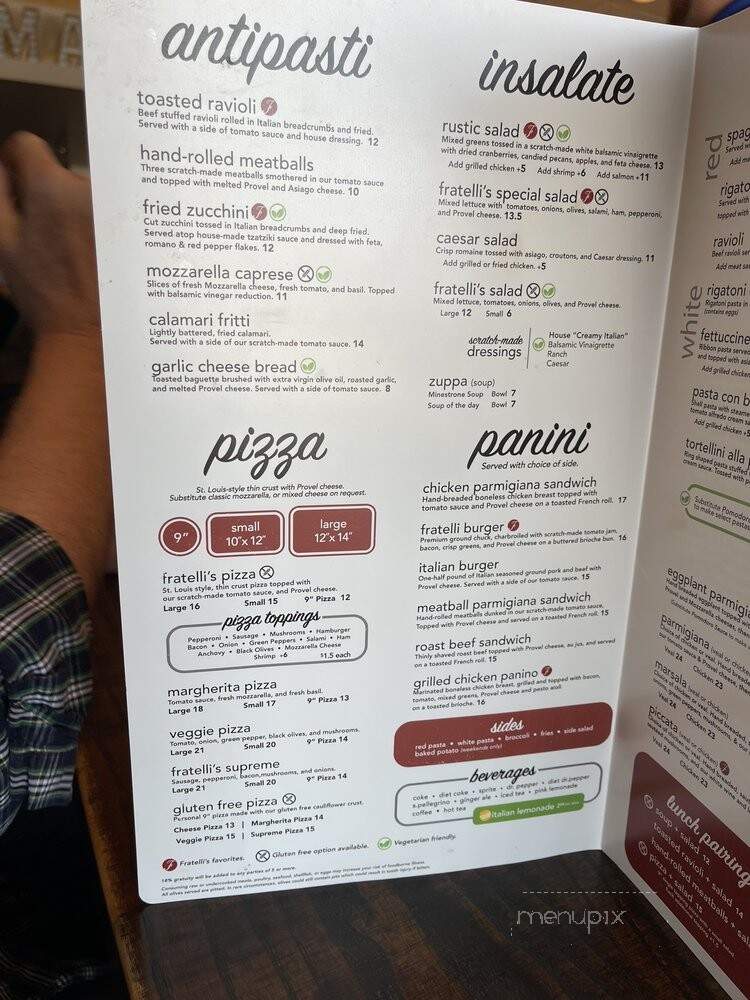 Fratelli Ristorante - Oakville, ON menu_pic