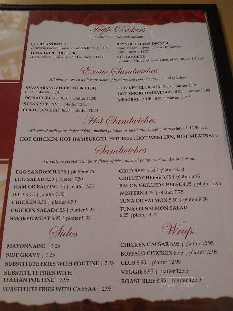 Reynold Restaurant - Ottawa, ON menu_pic