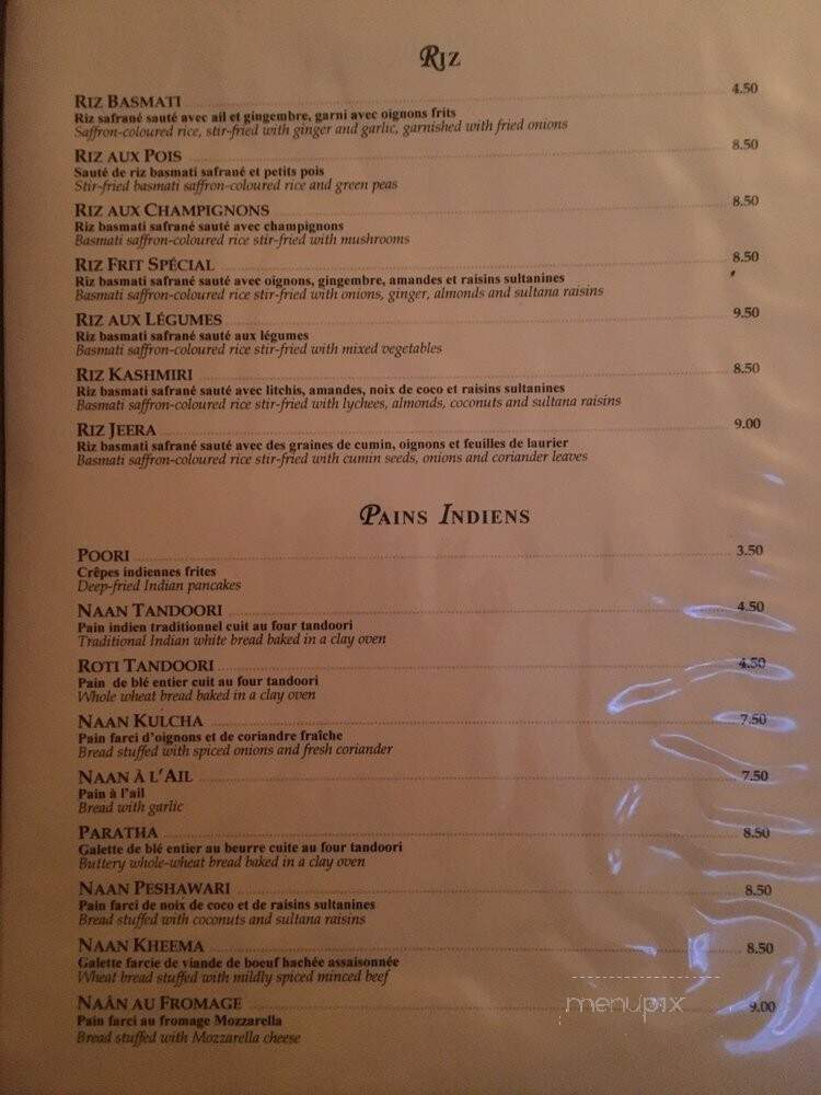 Restaurant Gandhi - Montreal, QC menu_pic