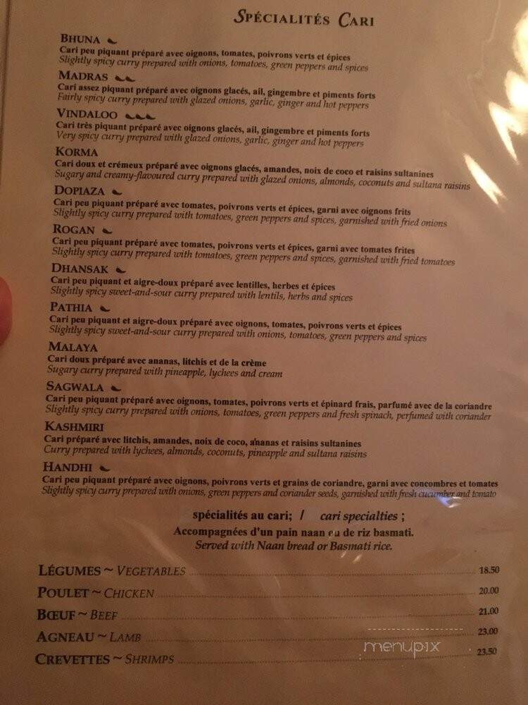 Restaurant Gandhi - Montreal, QC menu_pic