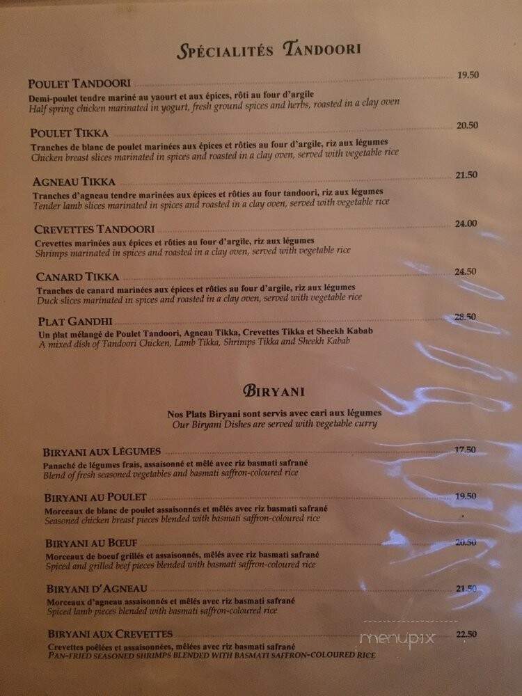Restaurant Gandhi - Montreal, QC menu_pic
