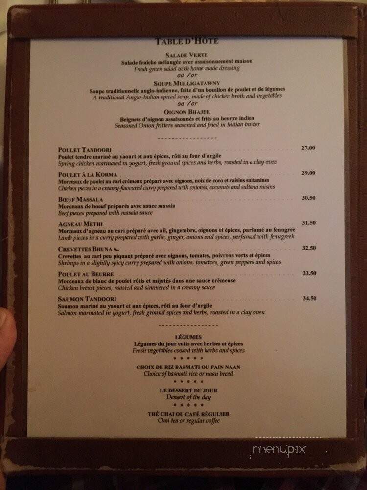 Restaurant Gandhi - Montreal, QC menu_pic