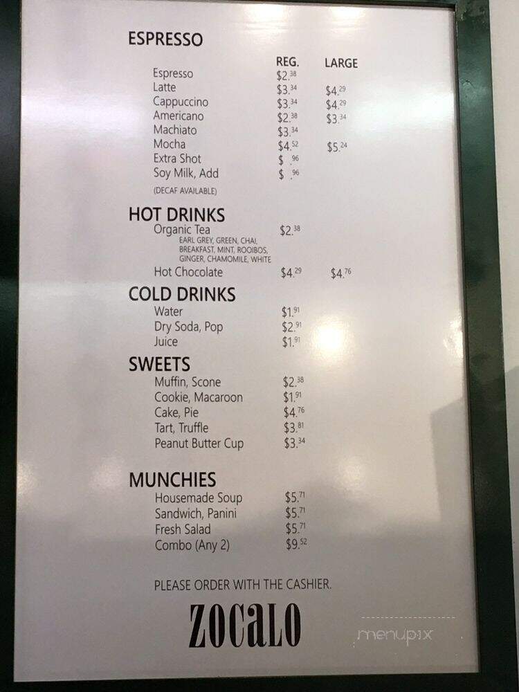 Zocalo - Edmonton, AB menu_pic
